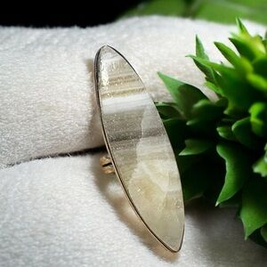 Handmade Laguna Lace Calcite Silver Gemstone Ring Size 6